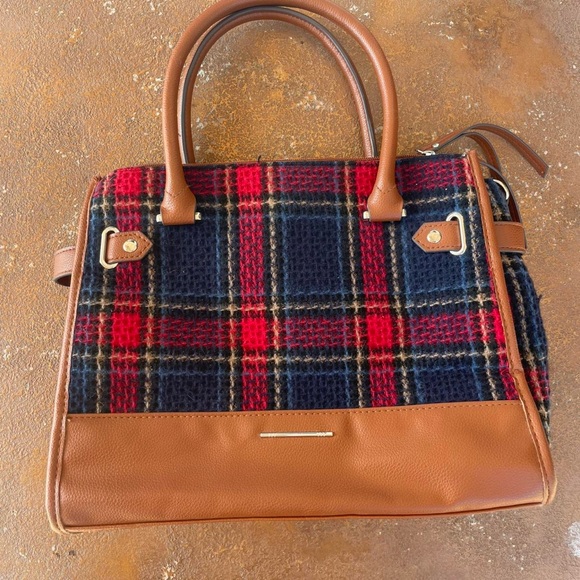Classy holiday plaid faux leather bag shoulder bag - Picture 1 of 5